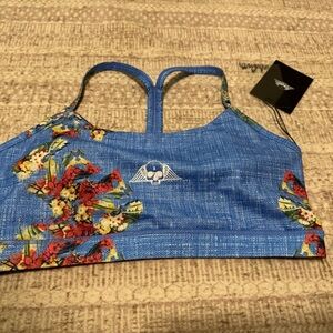 Civil Regime Blue Floral Sports Bra Brand new with Tags